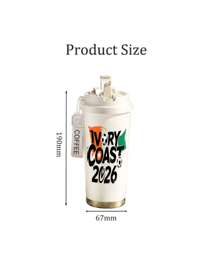 FIFA 520ml World Cup Printed Stainless Steel Insulated Water Bottle Double Wall Vacuum Thermal Flask Leakproof Cup for Hot & Cold Drinks - Image 2