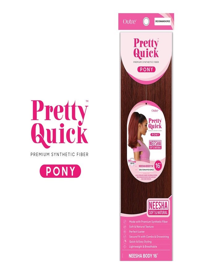 Outre Drawstring Ponytail Pretty Quick Pony NEESHA BODY 16″ (1B) - Image 3
