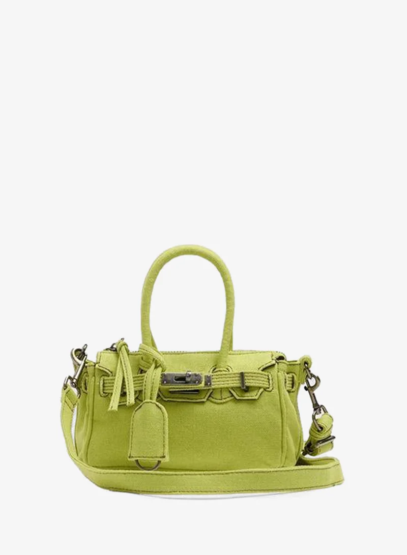 Parfois Crossbody Bag Canvas With Pendant
