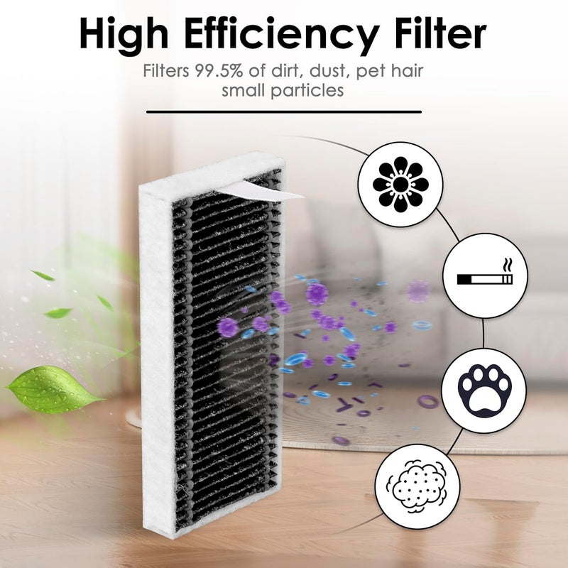 تشين بيك (8 حزمة) مرشحات HEPA بديلة X8 Pro Omni متوافقة مع ECOVACS DEEBOT X8 Pro Omni / X8 OMNI روبوت مكنسة كهربائية، مع طبقة الكربون المنشط، طقم ملحقات المرشحات، مرشح عمودي، - Image 2