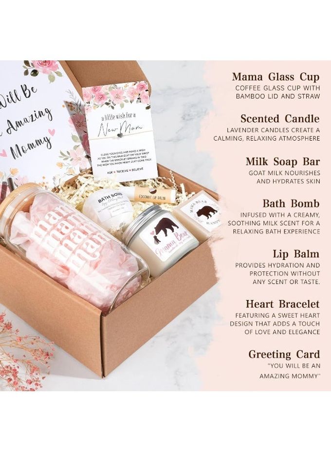 Suhctuptx New Mom Gifts, Bear Postpartum Essentials Mom To Be Gift, Pregnancy Gifts For Expecting Mom (Ivory) - Image 5