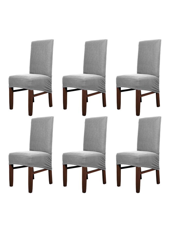 نيبمينينت طقم أغطية سادة لكراسي الطعام مكون من 6 قطع رمادي 6x58سم - Image 1