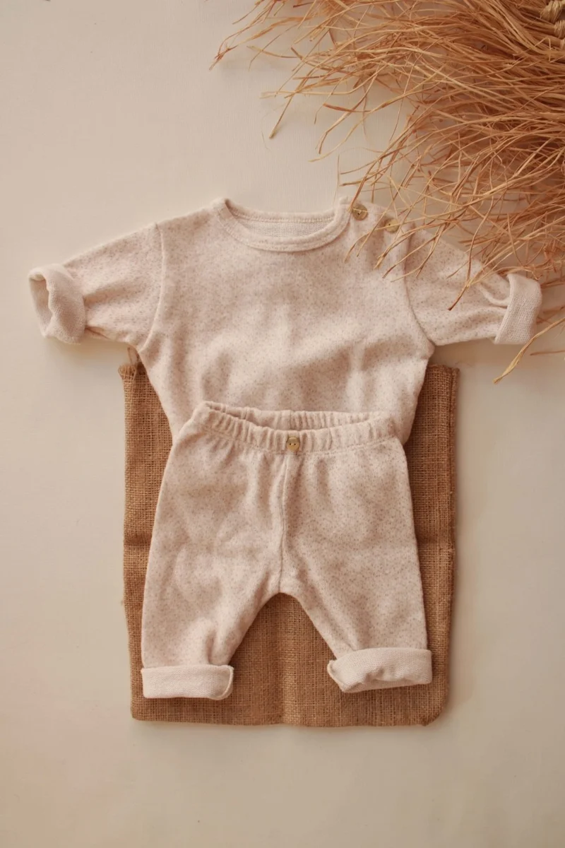 اوهلالا كوالا Sand Pattern Baby Bottom Top Set