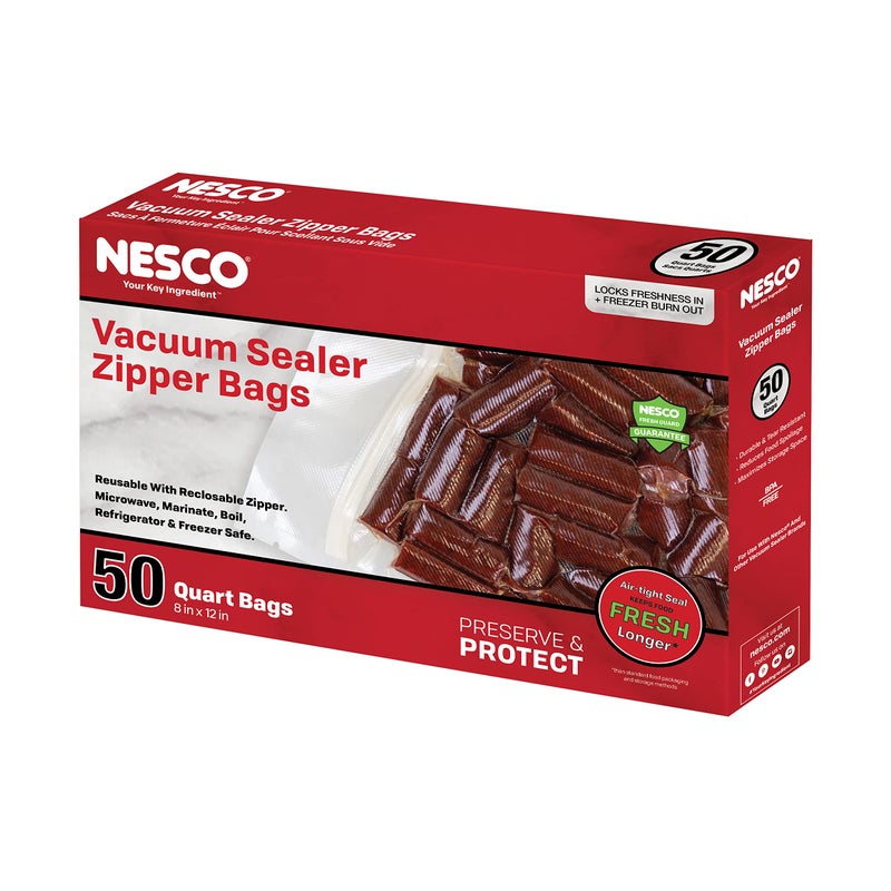 Nesco Vacuum Sealer Quart Zipper Bags - 50 count - Image 1