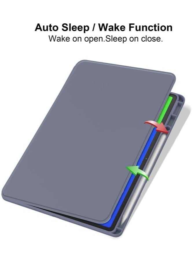 VKL Case Compatible with Lenovo Idea Tab Pro 12.7 Inch 2025,360 Degree Rotating Stand,Acrylic Transparent Rotating Protective Case,Multi-View Stand,with Pen Slot,Auto Sleep/Wake (Lavender) - Image 5