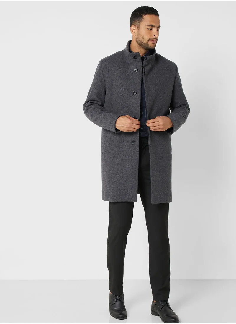 Mango Man Essential Funnel Neck Coat