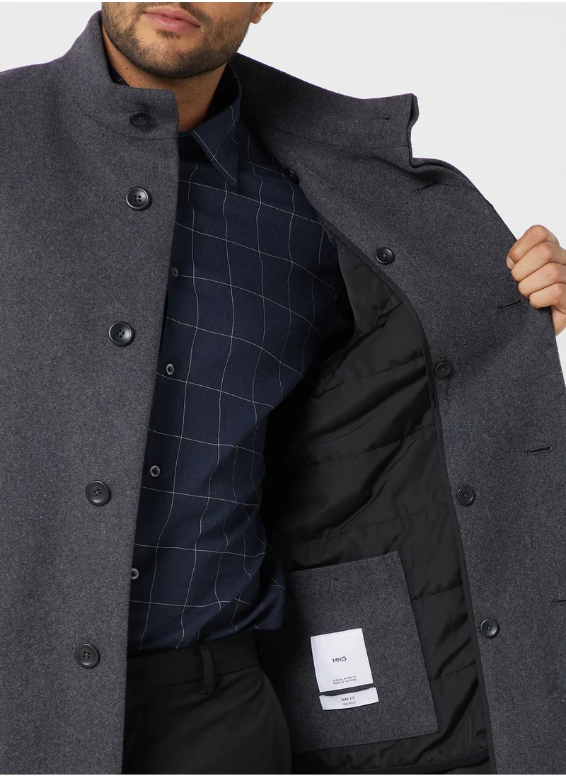 Mango Man Essential Funnel Neck Coat