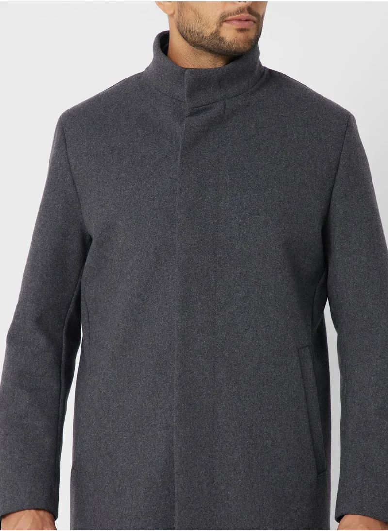 Mango Man Essential Funnel Neck Coat