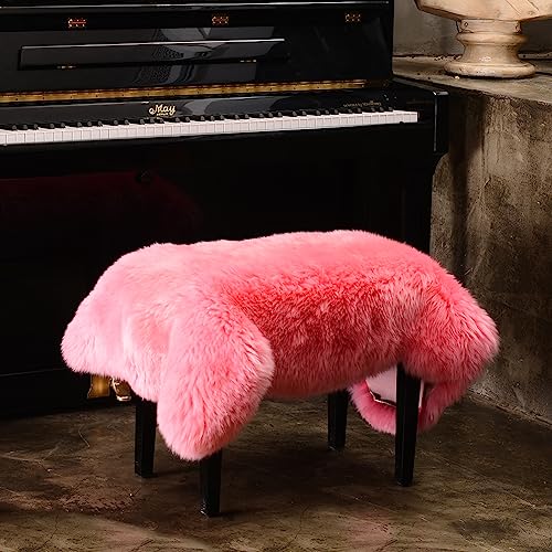 LLB Genuine Sheepskin Area Rug Wool Rug Fur Carpet Fluffy Shaggy Fur Rug for Living Room Kids Bedroom Real Sheepskin Throw Lambskin Rugs Sofa Mat Chair Seat Covers (Pink, 2 x 3 ft Sheepskin) - Image 4