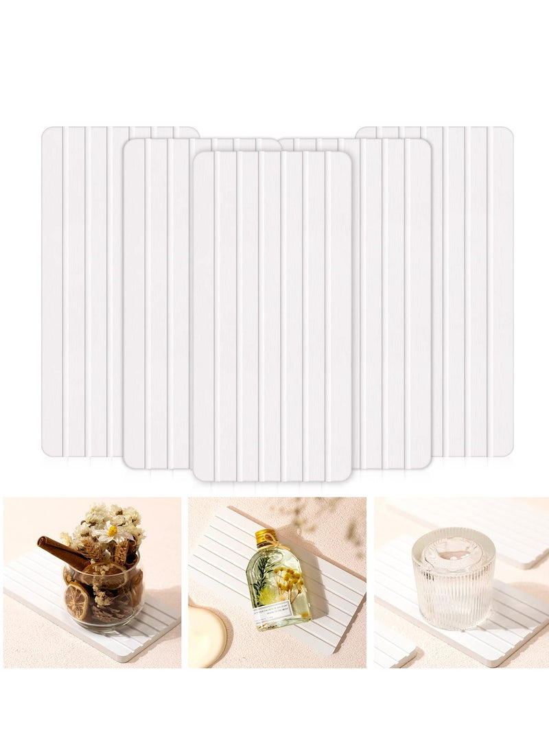 Excefore Water Absorbent Diatomite Coasters, 5Pcs Instant Dry Sink Organizer, Drying Stone for Kitchen Counter, Water Absorbing Stone Used for Hand Soaps & Plants & toiletries (White)  - Image 3