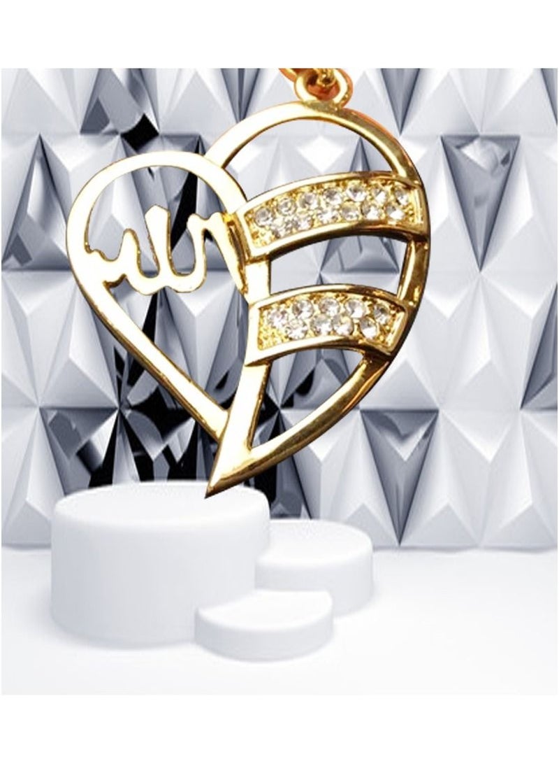 DubaiGallery Fashion Jewelry Highly craftsmanship Dubai Gold plated luxury Golden Islam Allah Pendant Necklace For Women Girls Men - Image 3