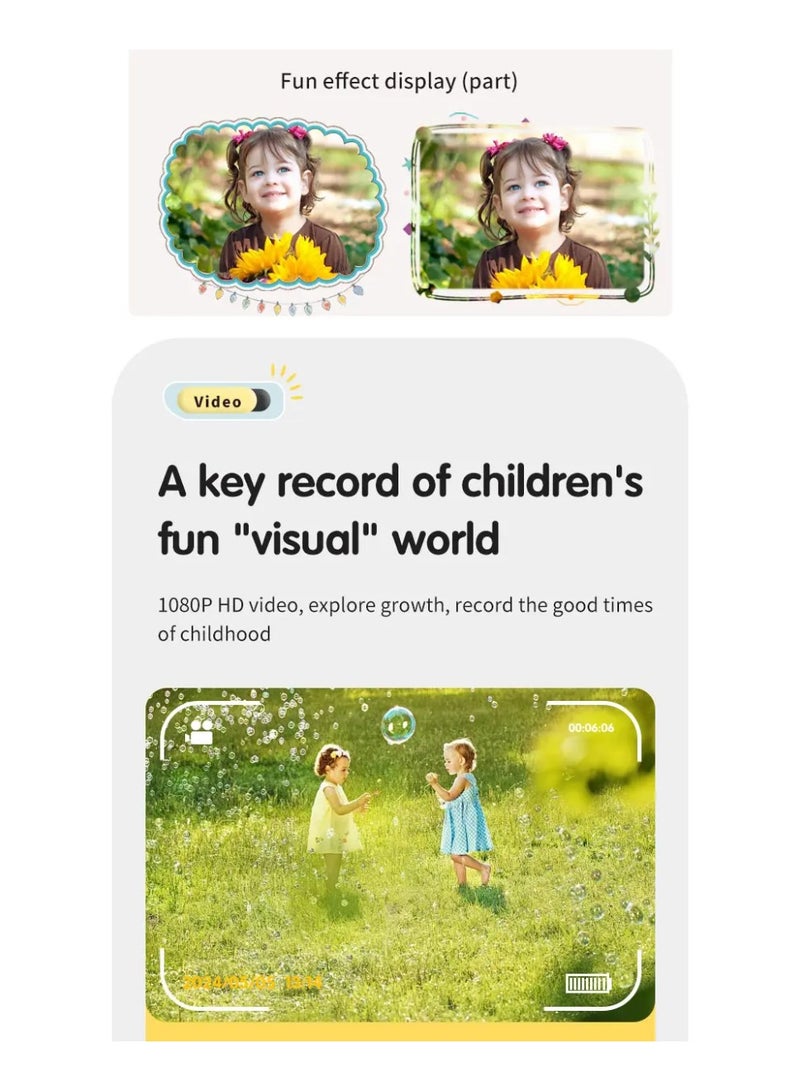 Tradeo Kids Camera Instant Print Toys for Girls Ages 6to12 Mini Camera with Zero Ink Print Paper, Birthday Gift Toys 1080P Video Camera For Children Outdoor Portable Toy  - Image 5