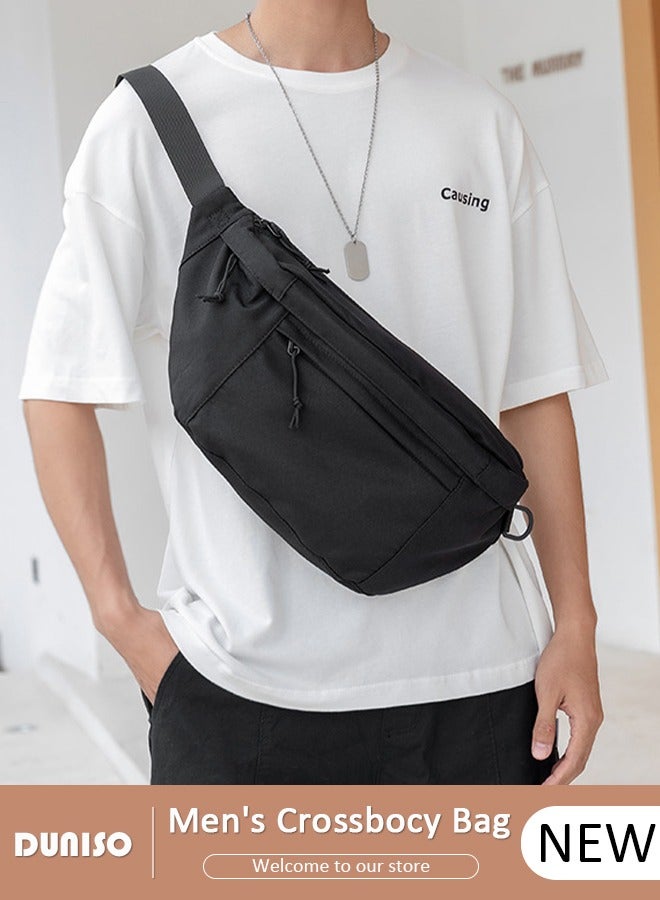 DUNISO Waist Pack for Men, Crossbody Waist Bag Pack Belt Bag for Travel Walking Running Hiking Cycling, Pouch Hip Bum Bag Chest Bag with Adjustable Strap For Gym Fitness Workout Travel Work Commuting - Image 1