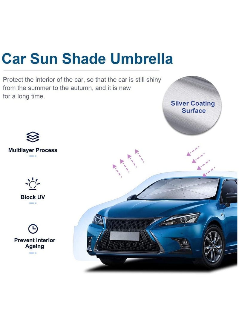 GTSOL - Foldable Car Windshield Sun Shade Umbrella – UV & Heat Blocker, Easy Use Sun Visor Shield - Image 1