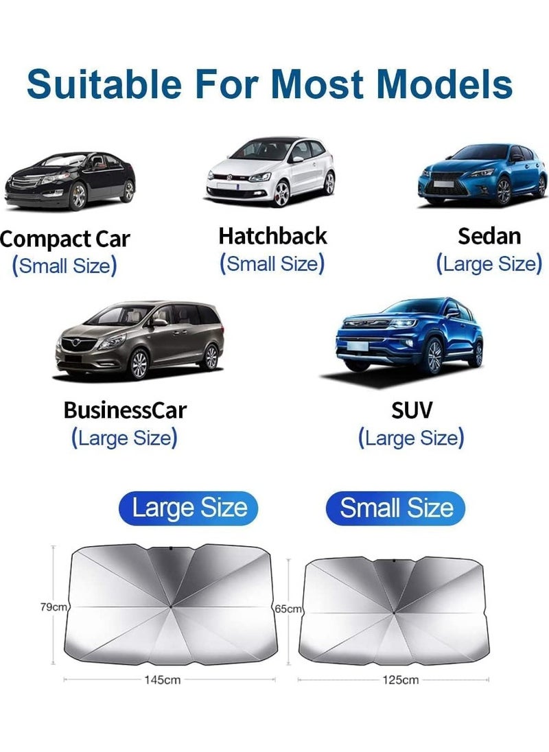 GTSOL - Foldable Car Windshield Sun Shade Umbrella – UV & Heat Blocker, Easy Use Sun Visor Shield - Image 1