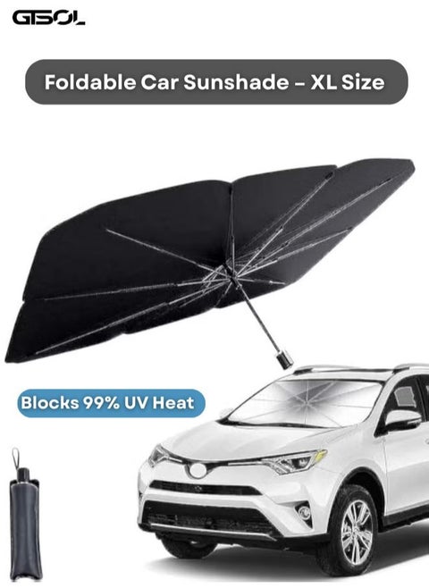 Foldable Car Windshield Sun Shade Umbrella – UV & Heat Blocker, Easy Use Sun Visor Shield