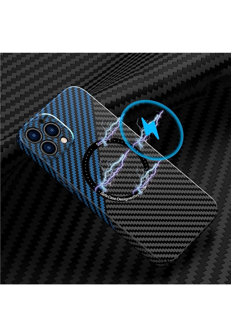Case for iPhone 15 Pro Max, Compatible with M'a-g Sa-fe & Wireless Charger Case, Built-in Magnetic, Rugged Shockproof Phone Cover for iPhone 15 Pro Max (15 Pro Max, Black Blue)