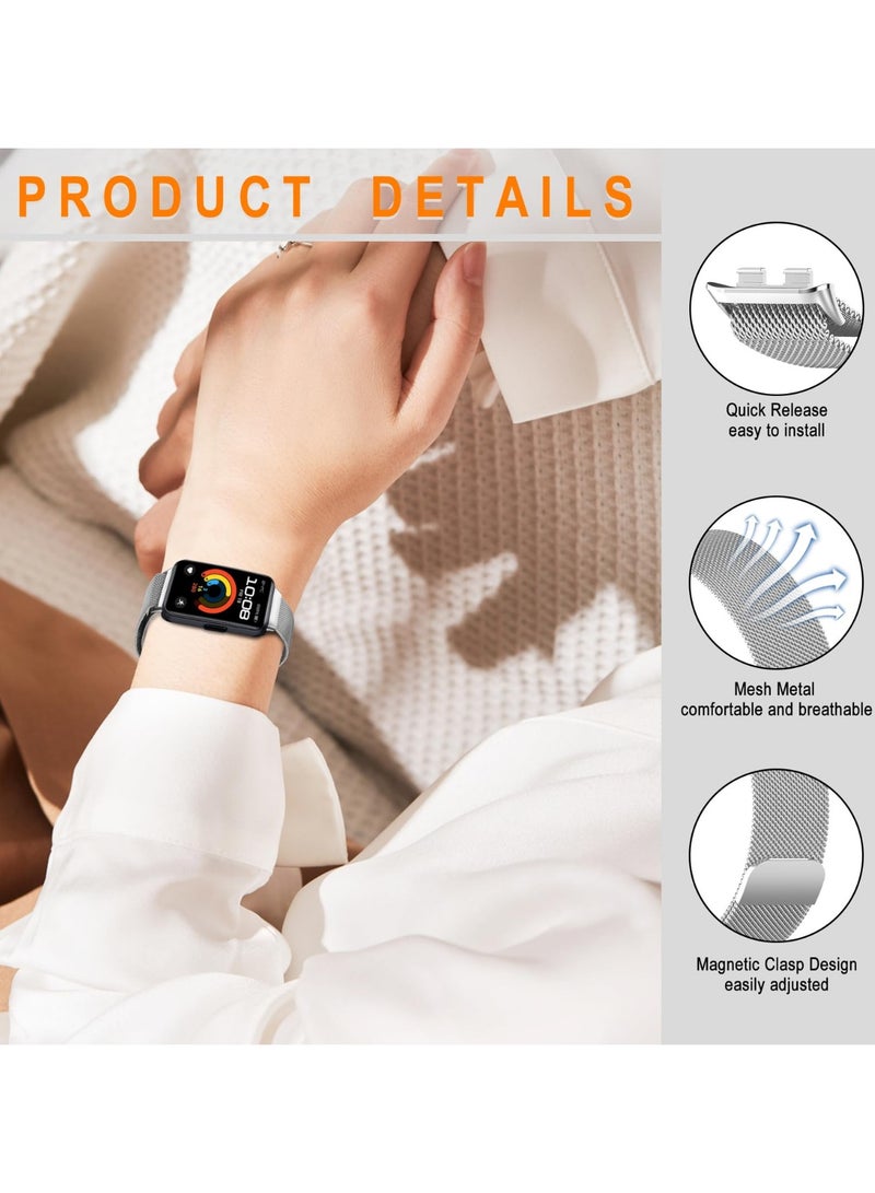 Stainless Steel Loop Strap For Huawei Band 9 8 Bracelet Metal Magnetic Milanese Watchband For Huawei Band 8 9 Replacement Bands  - Image 3