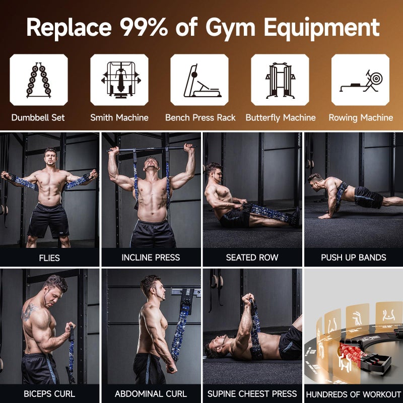 Innstar Multi-Function Resistance Bands for Working Out, Push Up Exercise Bands Resistance Bands Set for Bench Press Gym Equipment, Home Workout, Travel Portable - Image 4