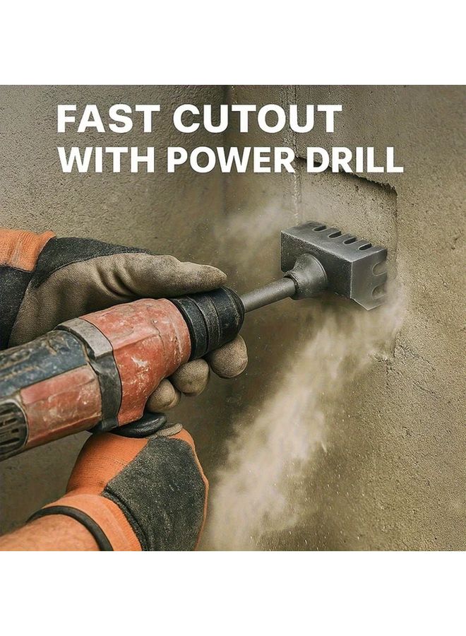 1pc Electric Box Square Hole Cutter For Brick Concrete Cement Stone - Image 2