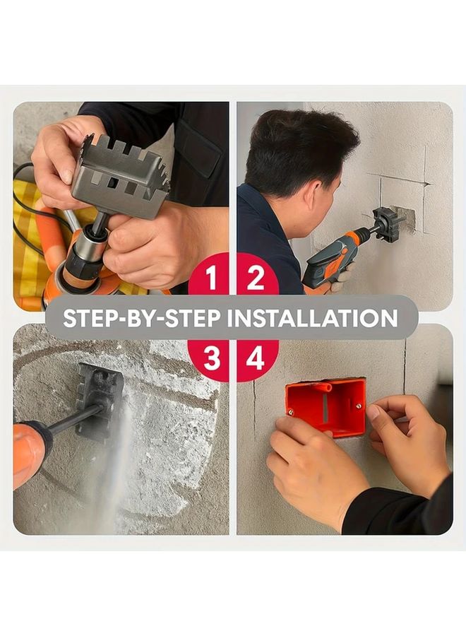 1pc Electric Box Square Hole Cutter For Brick Concrete Cement Stone - Image 3