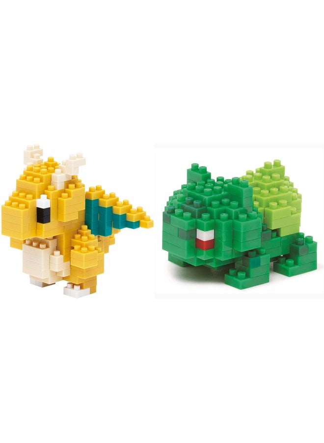 Nanoblock Nanoblock - 2 Sets Bundle - Dragonite (Kairyu) and Bulbasaur (Fushigidane) - Adjustable Pokemon Characters (Japan Import)  - Image 1