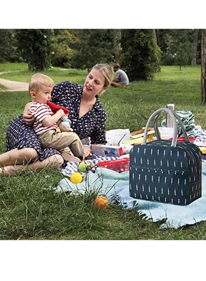 Captaintech Lunch Bag Tote Insulated with Water-resistant Soft Liner Box for Picnic Boating Beach Fishing Work School Office Reusable Adult Men Women - Image 2