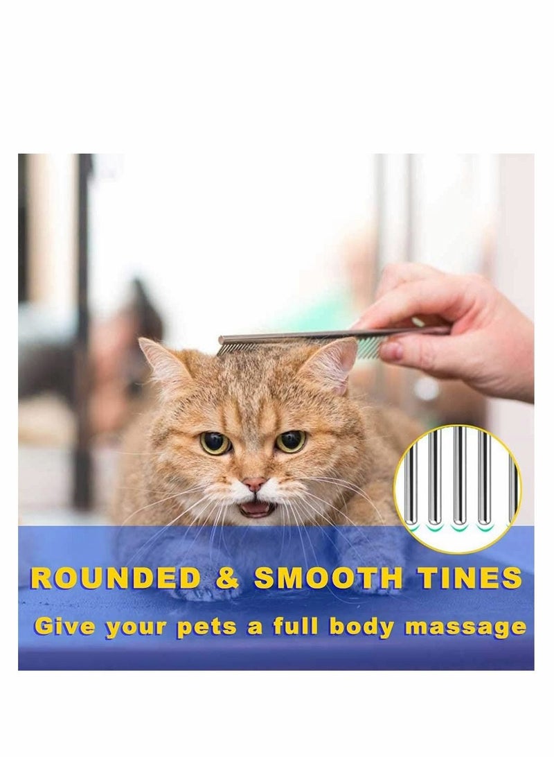 سيوسي أمشاط للكلاب وأمشاط للقطط أسنان فولاذية مقاومة للصدأ لإزالة تشابك الجلد المصنفر أدوات العناية الاحترافية حيوانات أليفة قصيرة الشعر طويلة الشعر مناسبة (قطعتان) - Image 5