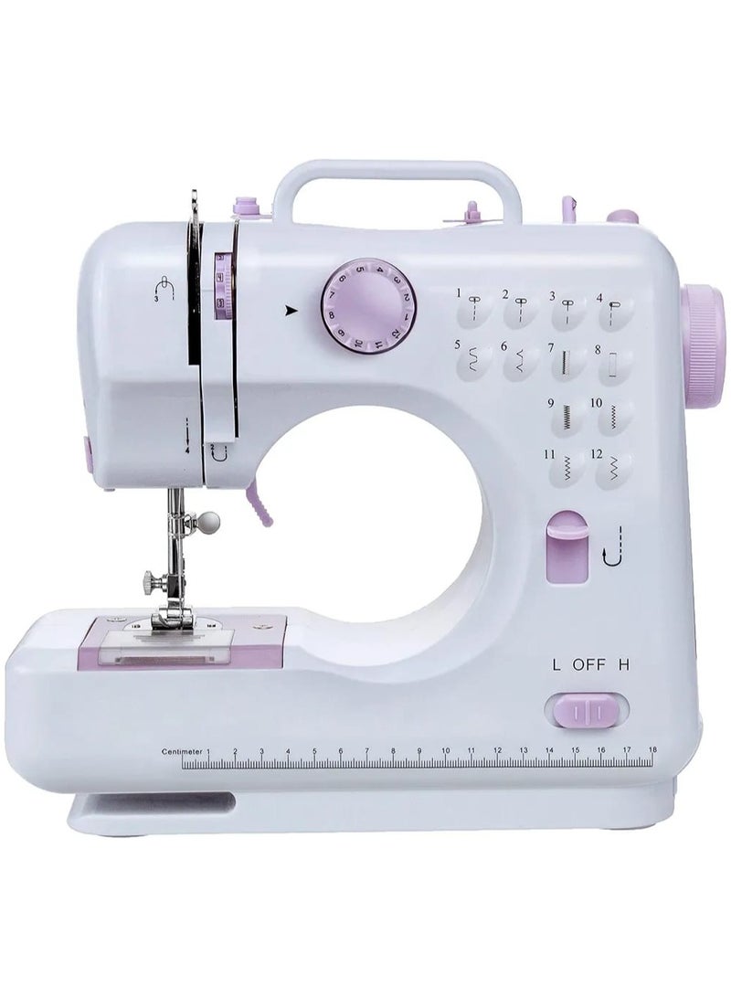 Mini Sewing Machine, Portable Electric Sewing Machine with 12 Stitches and Removable Presser Foot, Household Multi-Function Mending Machine with Foot Pedal for Beginner. (white) - Image 2
