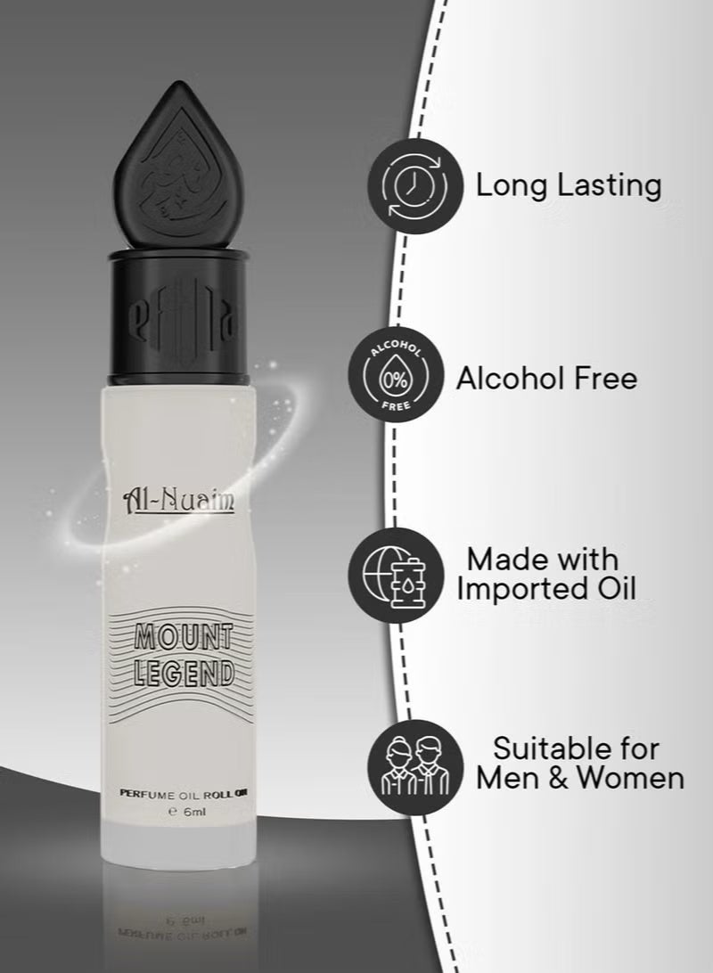 أل نواعم عطر النعيم ماونت ليجند رول أون 6 مل | زيت عطري مركز للجنسين خالٍ من الكحول | عطر خشبي عطري منعش يدوم طويلاً للرجال والنساء | حجم مناسب للجيب - Image 5