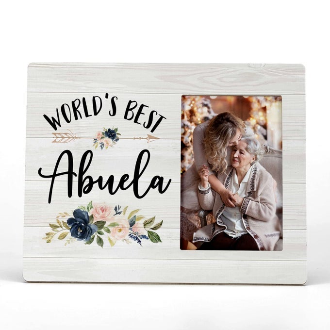 WORLDS BEST ABUELA FLORAL PICTURE PHOTO FRAME GRANDMOTHER PICTURE FRAMES MIMI GIFT GRANDMA MOTHERS DAY GIFTS FOR ABUELA GRANDMA BIRTHDAY CHRISTMAS 4X6 INCH PHOTO