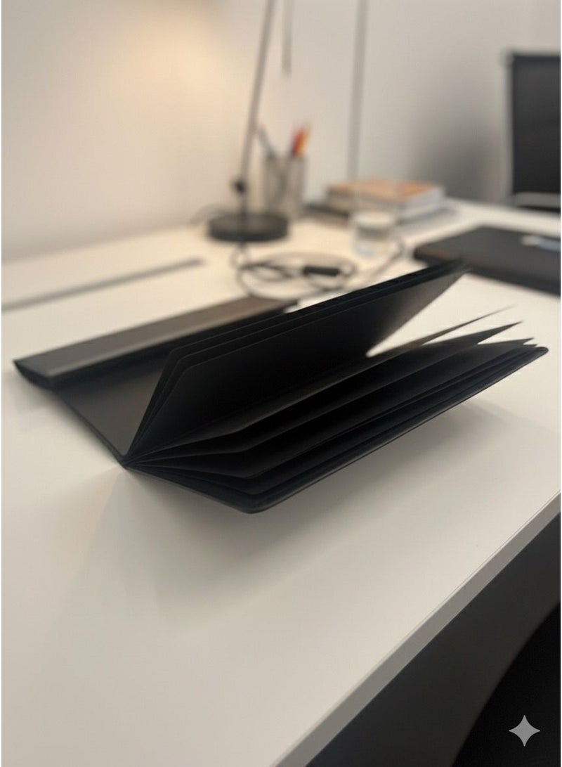 مجموعة دفتر ملاحظات ومنظم ملفات فاخر مع قلم معدني للكتابة على الورق الأسود - Image 2