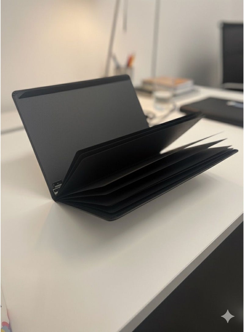 مجموعة دفتر ملاحظات ومنظم ملفات فاخر مع قلم معدني للكتابة على الورق الأسود - Image 4