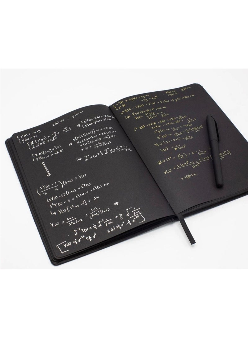 مجموعة دفتر ملاحظات ومنظم ملفات فاخر مع قلم معدني للكتابة على الورق الأسود - Image 5
