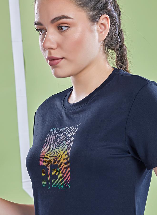 Technosport Graphic Print Crew Neck Short Sleeve Top - Image 5