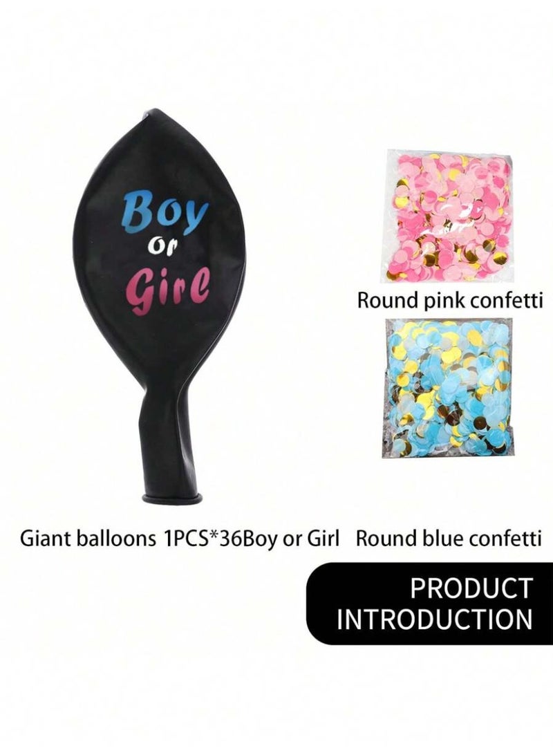 27-pcs Gender Reveal Party Decoration Set, Including Blue and Pink Latex Balloons for Boys or Girls, Gender Reveal Balloons, and Confetti for Gender Reveal Parties and Baby Showers. - Image 4