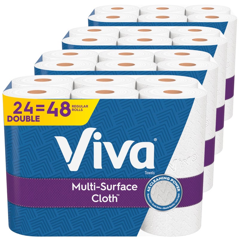Viva Multi-Surface Cloth Paper Towels, 24 Double Rolls, 110 Sheets Per Roll (4 Packs of 6) - Image 1