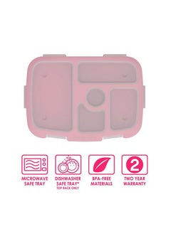 Bentgo ® Kids Prints Tray With Transparent Cover Reusable Bpafree 5Compartment Meal Prep Container With Builtin Portion Control For Healthy Meals At Home & On The Go (Fairies)  - Image 4