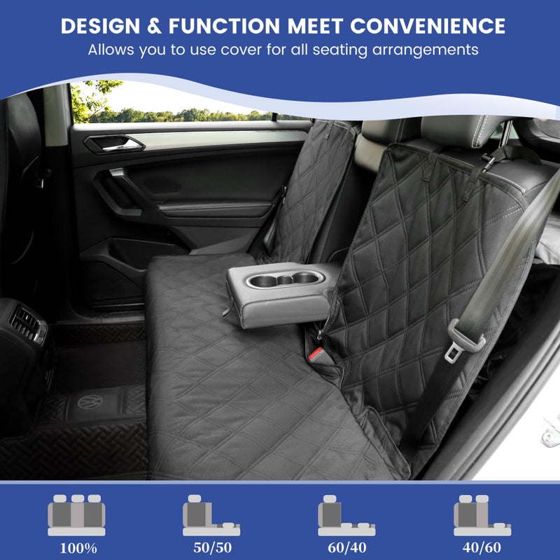 ALLANSING Back Seat Cover for Large SUVs/Trucks Rear Split Bench - Heavy-Duty 900D Waterproof Non-Slip Car Seat Protector for Messy Kids & Drooling Dogs, Easy Clean(Black) - Image 4