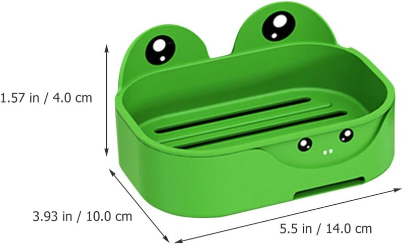 2pcs Wall Mounted Soap Holder Bathroom Soap Tray Cartoon Amphibian Style Drainage Double Layer for Shower and Washroom - Image 2