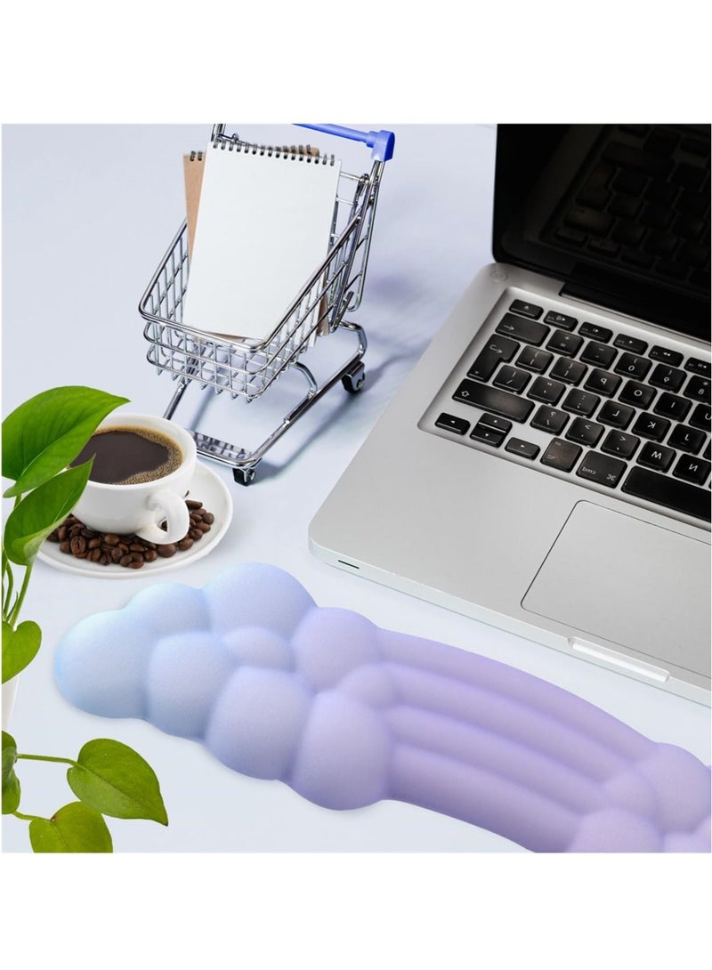 Captaintech Keyboard Cloud Wrist Rest, Ergonomic Support, High Density Memory Foam with Non Slip Base, Support for Home Office, Computer, Laptop, Gaming, Purple - Image 3