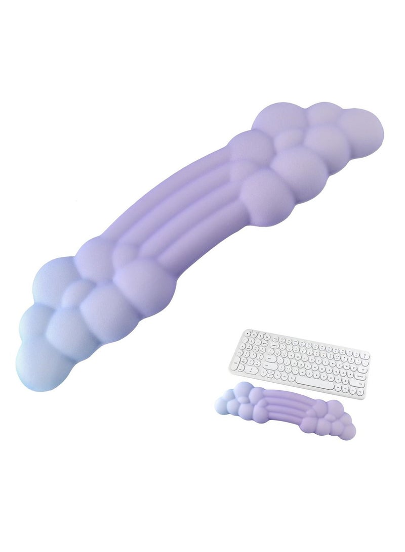 Captaintech Keyboard Cloud Wrist Rest, Ergonomic Support, High Density Memory Foam with Non Slip Base, Support for Home Office, Computer, Laptop, Gaming, Purple - Image 1