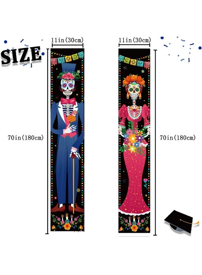 NIBEMINENT Halloween Mexican Day of the Dead Banner Curtain