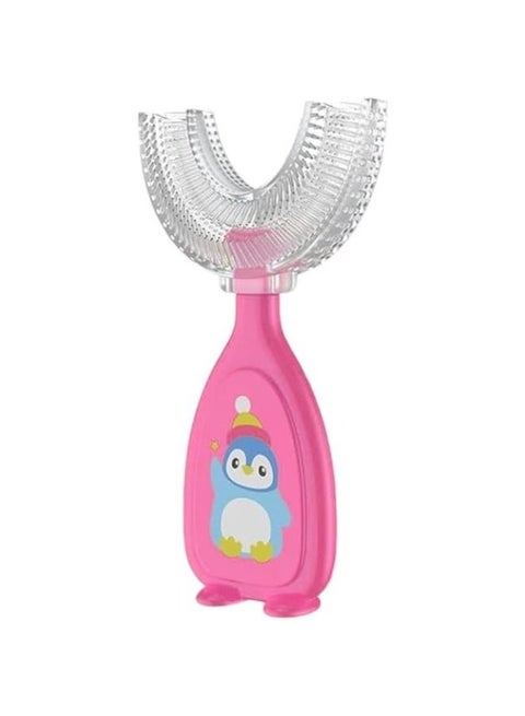 Kids' U-Shaped Toothbrush - Soft Silicone Bristles, 360-Degree Oral Cleaning for Ages 2-6