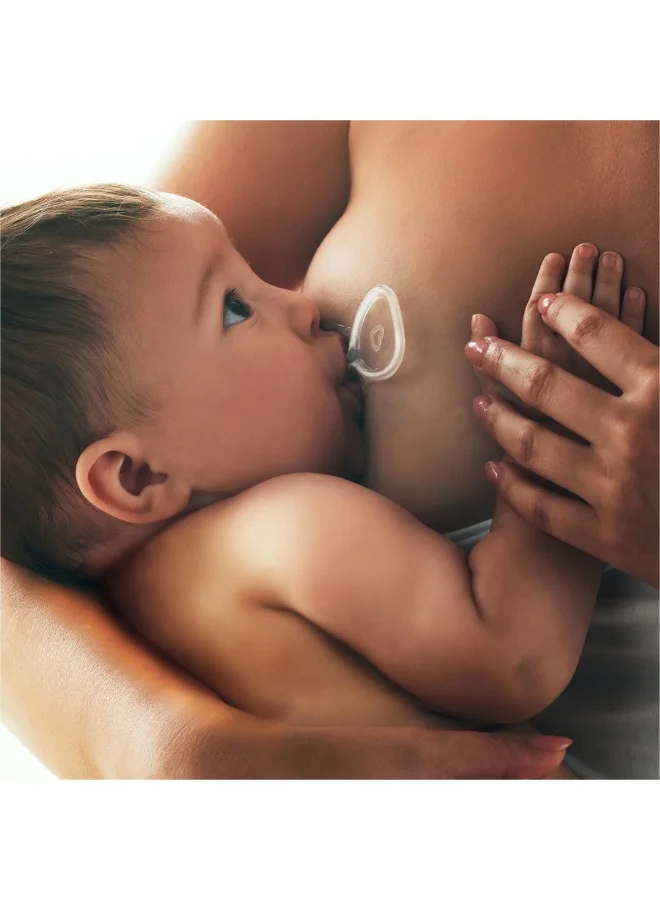 Munchkin Flow Nipple Shield+ Size 20mm – See-Through Milk Flow, Soft Silicone, Travel Sterilizer & Cleaning Kit