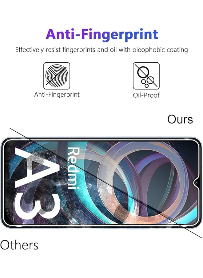 إيروريكس 1+2 قطعة متوافقة مع Xiaomi Redmi A3 Xiaomi Poco C61 حافظة وواقي شاشة مطلي بالبولي يوريثان الحراري غطاء زجاجي مقوى ناعم مع غطاء 360 درجة مضاد للخدش ومضاد للتصادم أسود - Image 3