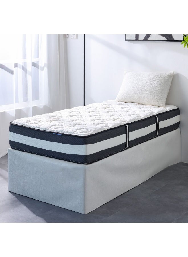 Luxuria Bonnell Spring Foam Mattress | Medium Soft Feel | Single Bed Mattress | Spine Balance For Pressure Relief|W 90 x L 200 cm|Thickness 26 cm -White/Dark Grey - Image 5