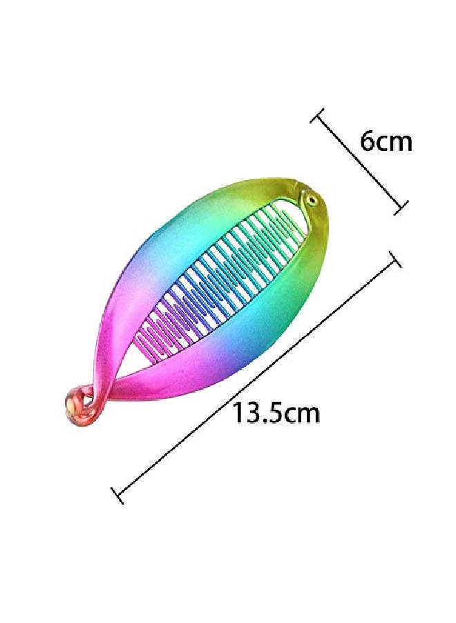 Suoirblss 5 Pcs 53 Inch Rainbow Color Banana Hair Combs Fishtail Banana Hair Clip Holder Hair Claw Fashion Interlocking Flat Shark Hair Clincher - Image 3