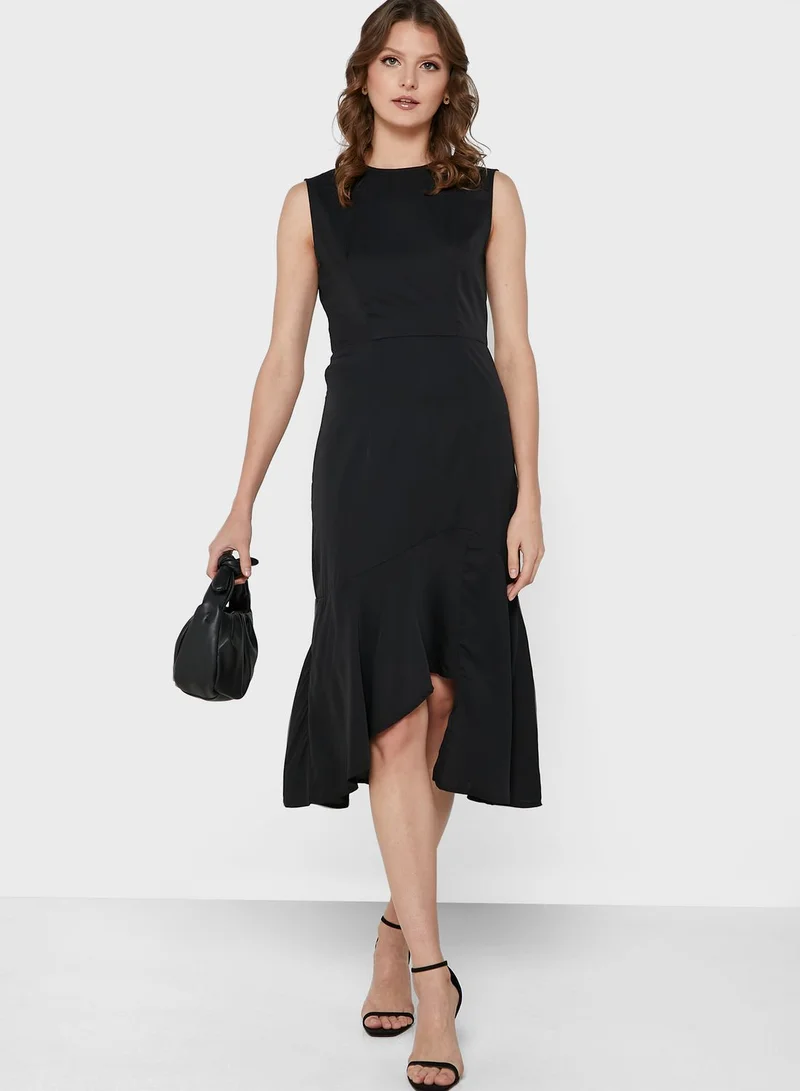 ELLA Ruffle Trim Fit & Flare Dress for Women | Best Price Oman