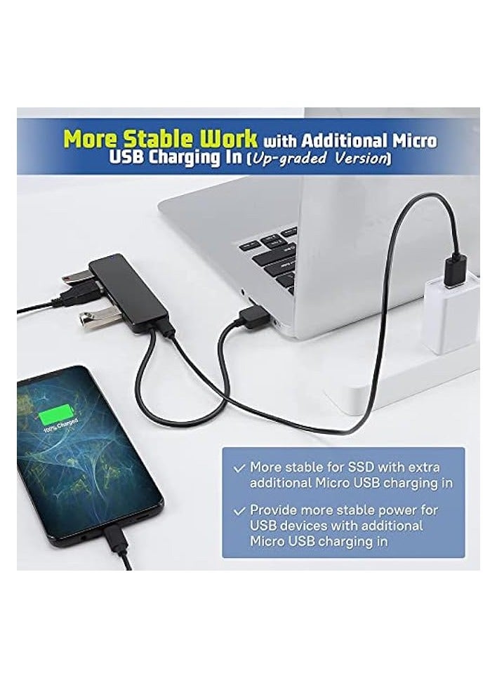 erorex 4-Port USB Hub 3.0, T-Sound USB Splitter for Laptop, Ps4 Keyboard and Mouse Adapter for Dell, Asus, HP, MacBook Air, Surface Pro, Acer, Xbox, Flash Drive, Mobile HD, Console, Printer, Camera - Image 5